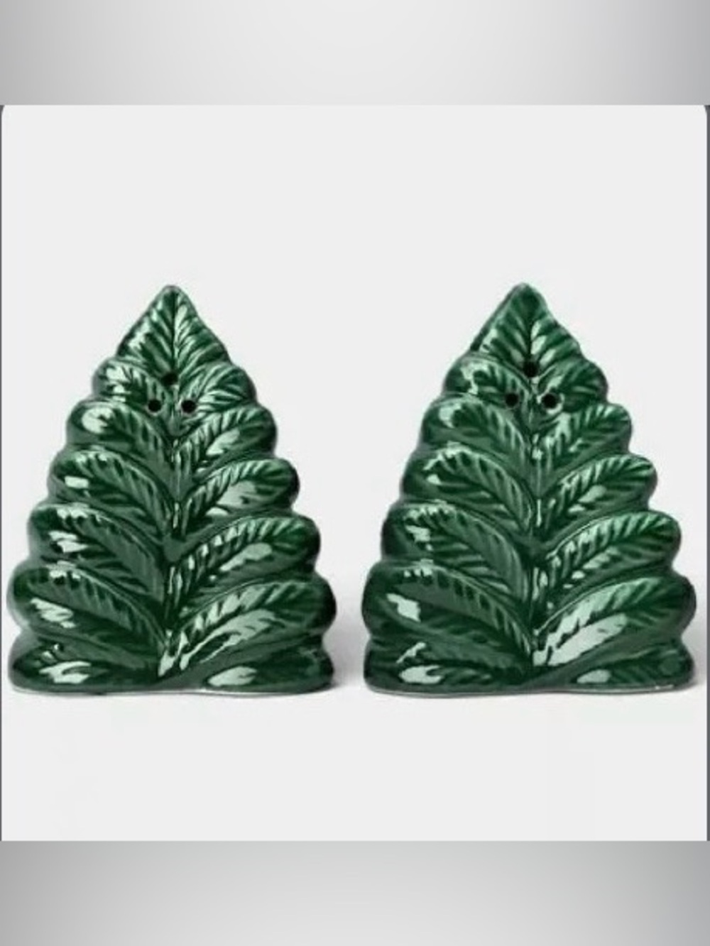 Green Ceramic Christmas tree Salt and Pepper Shaker Set - Holiday Home Accent